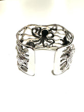 Sterling Silver Starfish Turtle Octopus Cuff