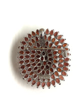 Oval Sterling Silver and Garnet Brooch