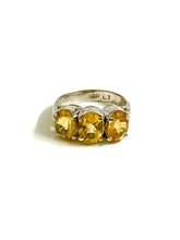 Sterling Silver Citrine Trilogy Ring