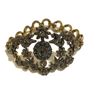European Imperial Brass and Paste Vintage Bracelet