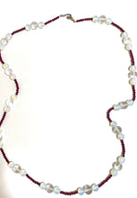 Opalite, Garnet and Rock Crystal Beaded Necklace