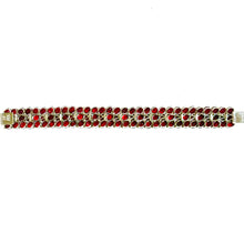 Sterling Silver Multi-Gemstone Set Garnet Tennis Bracelet