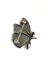 Sterling Silver Red Enamel Butterfly Brooch