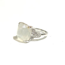 18ct White Gold Moonstone and Diamond Ring