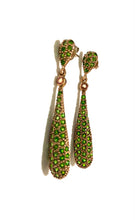 Sterling Silver Diopside and Orange Sapphire Earrings