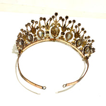European Brass, Copper and Green Cubic Zirconia Tiara