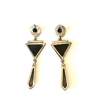 Sterling Silver Onyx and Marcasite Drop Earrings