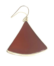 Sterling Silver Carnelian Triangle Earrings