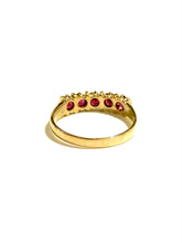 9ct Gold Garnet Five Stone Bridge Ring