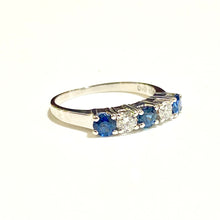 18ct White Gold Sapphire and Diamond Bridge Ring