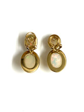 9ct Gold Ethiopian Opal and Diamond Clip On Earrings