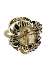 Sterling Silver Baroque Pearl and Sapphire Ring