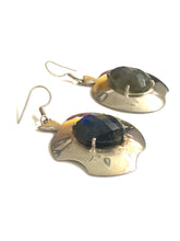 Rounded Sterling Silver and Labradorite Earrings