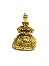 9ct Gold Rock Crystal Fob Pendant