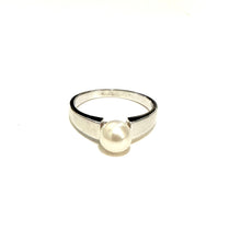 Simple Small Sterling Silver Pearl Ring