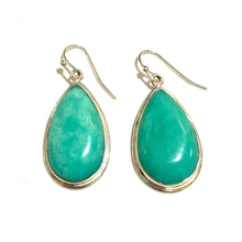 Sterling Silver Chrysoprase Teardrop Earrings