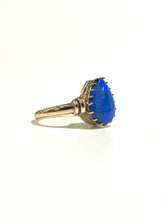 9ct Gold Black Opal Pear Shaped Ring
