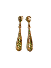 Sterling Silver Diopside and Orange Sapphire Earrings