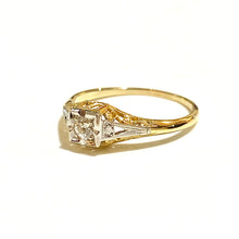 Antique 18ct Yellow Gold and Platinum Diamond Ring