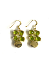 Sterling Silver Gold Plate Australian Opal and Peridot Earrings