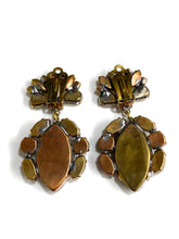Multi-Colour Crystal Clip On Earrings