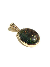 9ct Gold Colourful Black Opal Pendant