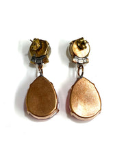 Pink and White Crystal Drop Earrings