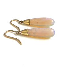 Antique 9ct Yellow Gold Solid Opal Earrings