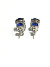 Sterling Silver and Sapphire Stud Earrings
