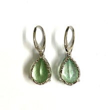 Sterling Silver Prasiolite Pear-Shape Drop Earrings