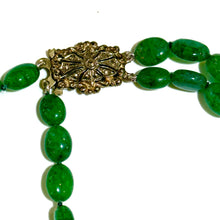Natural Emerald Two-Strand Beaded Necklace with White Gold Clasp