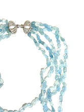 Graduated Five Strand Aquamarine Necklace