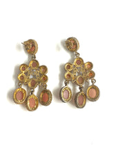 Sterling Silver Gold Plate Peach Moonstone Earrings