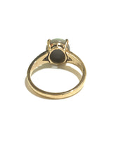 9ct Yellow Gold 2.25ct Solid Semi Black Opal and Diamond Ring