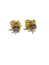 Sterling Silver Gold Plate Knotted Square Earrings