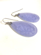 Sterling Silver Teardrop Shaped Lavender Jade Earrings