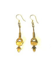 Brass and Lapis Lazuli Drop Earrings