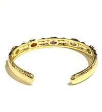 Black Enamel, Crystal and Brass Cuff