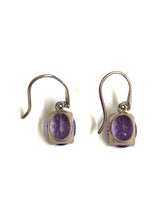 Sterling Silver Amethyst Oval Earrings