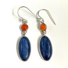 Sterling Silver Kyanite and Carnelian Earrings