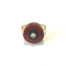 14ct Gold Carnelian, Onyx and Diamond Ring