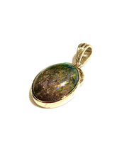 9ct Yellow Gold Black Opal Pendant