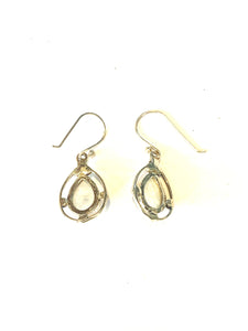 Sterling Silver Moonstone Hook Drop Earrings