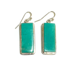 Sterling Silver Chrysoprase Rectangle Earrings