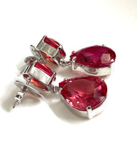 Sterling Silver Red Crystal Earrings