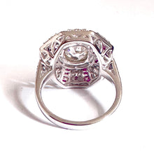 9ct White Gold Diamond and Ruby Ring