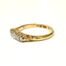 18ct Yellow Gold Old Cut Diamond Bridge Ring