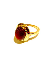 9ct Gold Garnet Cabochon Ring