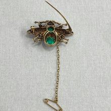 Antique Emerald, Ruby and Old Cut Diamond Bee Brooch