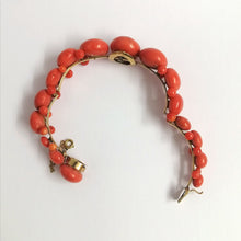 Antique 9ct Yellow Gold Momo Coral Bangle